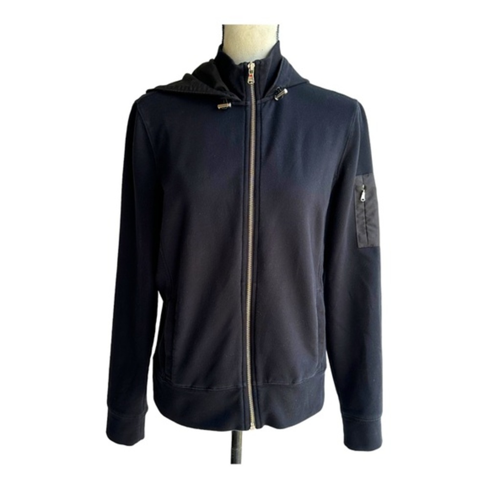 Ralph Lauren Active Hoodie Jacket Women's Size‎ M Black Cotton  Zip Neck